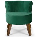 Ver imagem 4 de Kit 2 Poltronas Decorativas Pés de Madeira Ayla Veludo Verde - Gran Belo