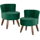 Ver imagem 1 de Kit 2 Poltronas Decorativas Pés de Madeira Ayla Veludo Verde - Gran Belo