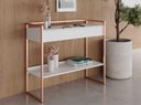 Ver imagem 4 de Aparador Bancada Buffet Industrial - Branco/cobre