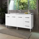 Ver imagem 5 de Balcão para Pia Diana 150 Cm 3 Portas Branco Moblis