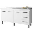 Ver imagem 1 de Balcão para Pia Diana 150 Cm 3 Portas Branco Moblis