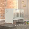 Berço Com Mini Cama Grade Regulável e Rodízio Branco Neve - 4