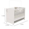 Berço Com Mini Cama Grade Regulável e Rodízio Branco Neve - 5