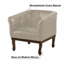 Ver imagem 2 de Poltrona Decorativa Noah Couro Bege 66 Fosco - Gran Belo