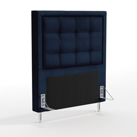 Cabeceira Taurus 90 para Cama de Solteiro N-025 Veludo Azul Marinho Aradecor