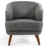 Poltrona Decorativa Sala de Estar Pés de Madeira Gana Rústico Chumbo - Gran Belo - 2