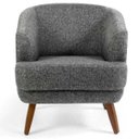 Ver imagem 3 de Kit 2 Poltronas Decorativas Pés de Madeira Gana Rústico Chumbo - Gran Belo