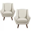 Ver imagem 1 de Kit 2 Poltronas Decorativas Pés de Madeira Naomi Algodão - Gran Belo