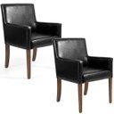 Ver imagem 1 de Kit 2 Poltronas Decorativas Base de Madeira Liverpool Couríssimo Preto - Gran Belo