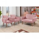 Ver imagem 2 de Conjunto Anabelle 2 Poltronas de 1 Lugar 1 Poltrona 2 Lugares Braço Unidecor Rosa