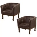 Ver imagem 1 de Kit 2 Poltronas Decorativa Noah Couro Conhaque - Gran Belo