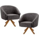 Ver imagem 1 de Kit 2 Poltronas Decorativas Giratória Alicia Rústico - Gran Belo