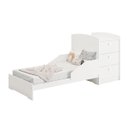 Ver mais imagens de Berço Americano Multifuncional Atlanta com Cômoda 3 Gavetas com Colchão - Reller - Branco Fosco