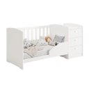 Ver imagem 7 de Berço Americano Multifuncional Atlanta com Cômoda 3 Gavetas com Colchão - Reller - Branco Fosco