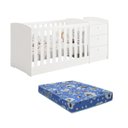 Ver imagem 3 de Berço Americano Multifuncional Atlanta com Cômoda 3 Gavetas com Colchão - Reller - Branco Fosco