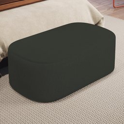 Puff Decorativo Orgânico para Living Quarto 100cm Doha W01 Linho Verde Musgo - Lyam Decor - 2