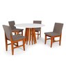 Conjunto Mesa de Jantar Talia 100cm Branca com 4 Cadeiras Sofia:Cinza - 1