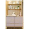 Berço Cômoda e Guarda Roupa Rosa para Quarto de Menina Linha Tomi Quater - 6