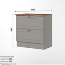 Ver imagem 3 de Balcão 02 Gavetas 80cm 100% MDF com Tampo para Cooktop Americana Henn
