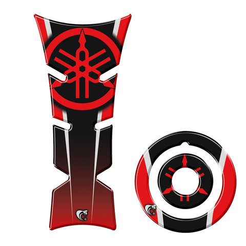 Kit Adesivo Resinado Protetor Tanque e Bocal Moto Yamaha Diapasão Vermelho Cobra Motoparts Kit Prote