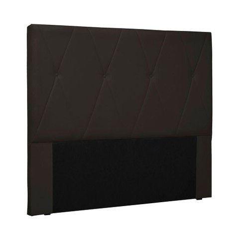 Cabeceira Solteiro Elisa 90cm Estofada Fixação no Box Mdf-mdp Revestimento Corino Marrom Loja