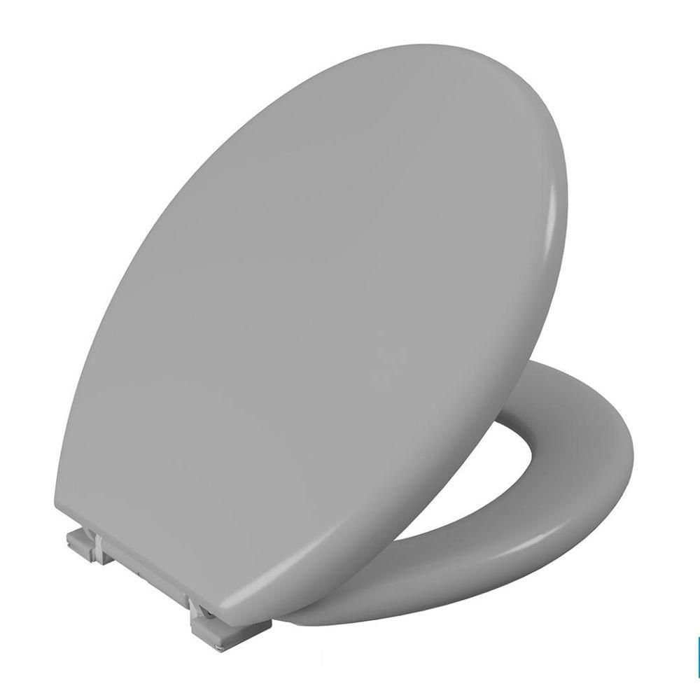 Assento Sanitário Polipropileno Almofadado Oval Cinza Astra - 1