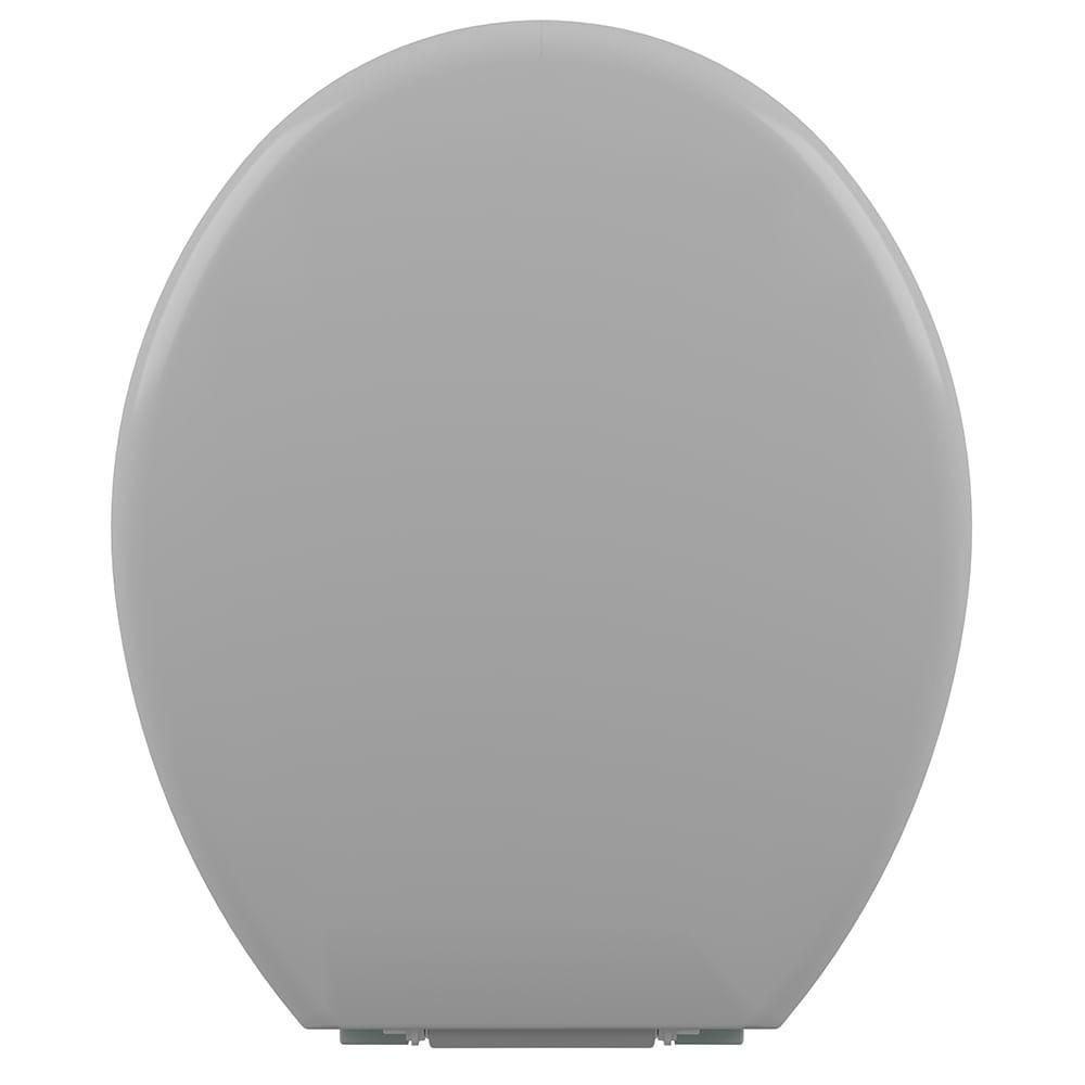 Assento Sanitário Polipropileno Almofadado Oval Cinza Astra - 4