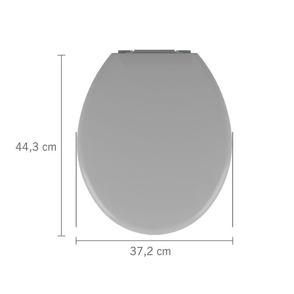 Assento Sanitário Polipropileno Almofadado Oval Cinza Astra - 7