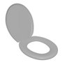 Assento Sanitário Polipropileno Almofadado Oval Cinza Astra - 3