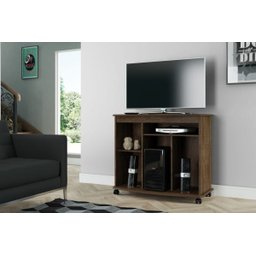 Rack Rv Madri Ii para TV com 4 Rodízios - Noce Fosco - 1