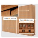 Ver imagem 5 de Guarda Roupa Casal Everest Mdf 10 Portas 12 Gavetas e 5 Prateleiras Moderna Mobília
