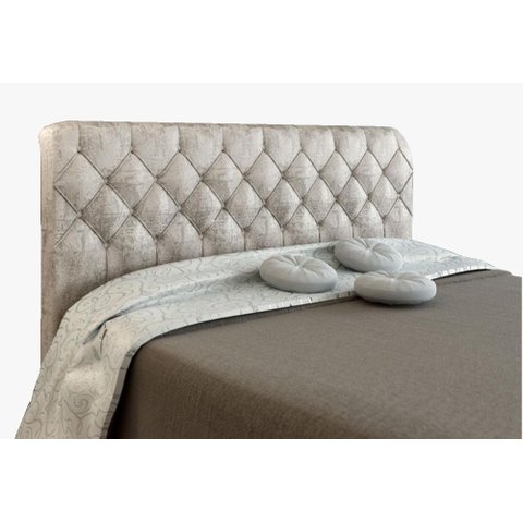 Cabeceira Paris para Cama Box Casal Areia Velvet Chenille