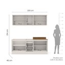 Ver imagem 3 de Cozinha Completa 4 Peças Rubi 200cm Bege Off White/Branco Yescasa