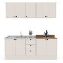 Ver imagem 2 de Cozinha Completa 4 Peças Rubi 200cm Bege Off White/Branco Yescasa