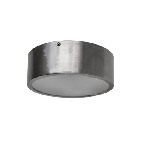 PLAFON REDONDO DE ALUMINIO ESCOVADO 20CM