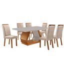 Ver imagem 7 de Mesa Alvorada 6 Lugares Vidro com Cadeiras Lorena Veludo Off White 180cm Moderna