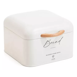Porta Pão Metal Organizador Bambu C/ Tampa Guarda Pães Bolo - 1