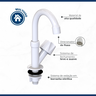 Torneira Lavatório Modelo de Mesa Bica Baixa Especial Pp 1/2'' Cor Branco Durín - 2