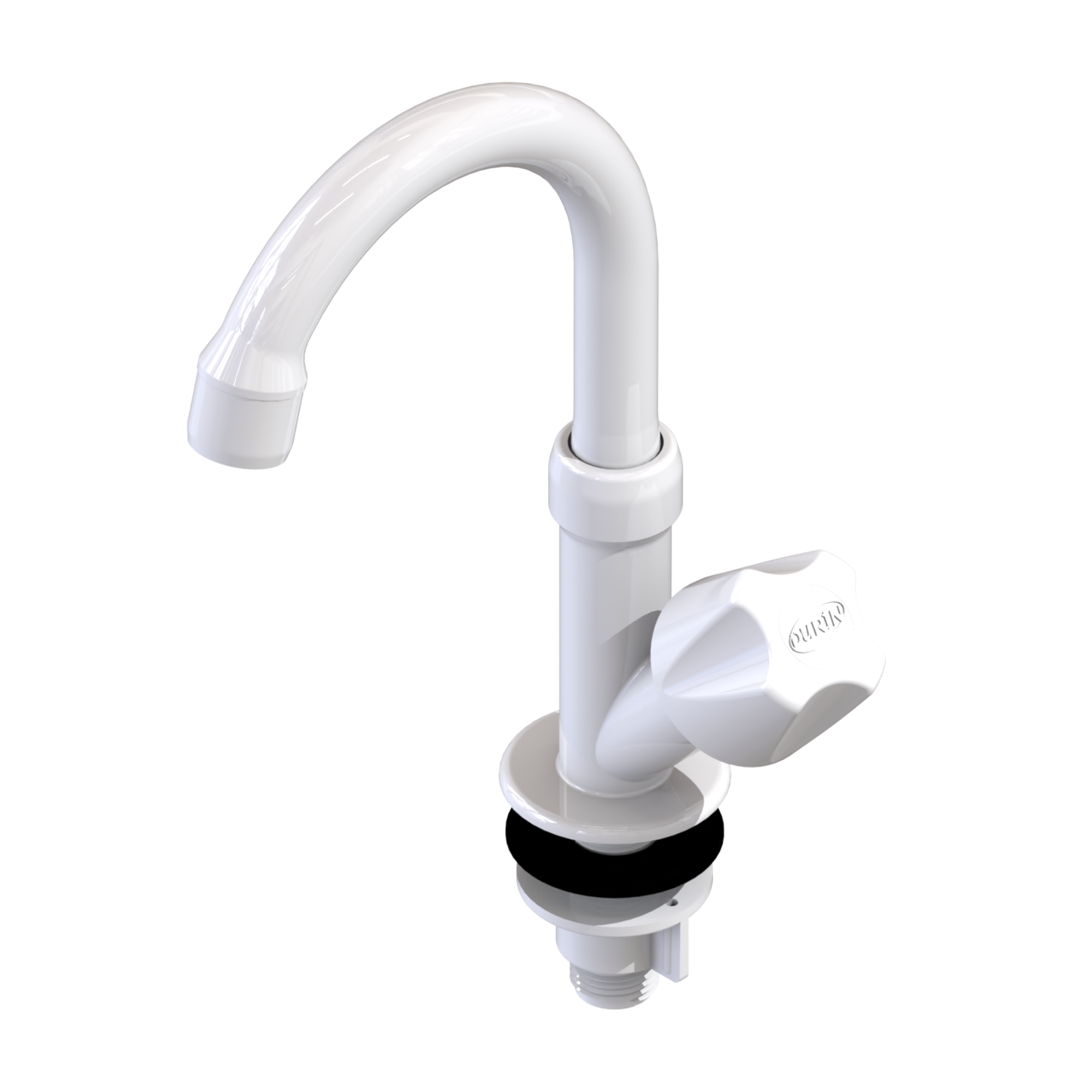 Torneira Lavatório Modelo de Mesa Bica Baixa Especial Pp 1/2'' Cor Branco Durín - 1