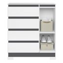 Ver imagem 4 de Cômoda Sapateira Olímpia 1 Portas e 4 Gavetas Quadriflex Branco/titanium - Móveis Albatroz