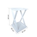 Ver imagem 3 de Mesa X Lateral de Apoio ou Mesa de Cabeceira Branco Laca