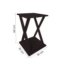 Ver imagem 3 de Mesa X Lateral de Apoio ou Mesa de Cabeceira Preto Laca