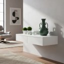 Ver imagem 1 de Aparador Penteadeira Console Suspenso Branco Laca