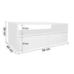 Rack para Tv Suspenso Bancada com Nicho e Gaveta Branco Laca - 3