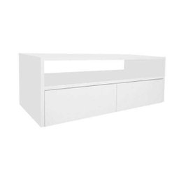 Rack para Tv Suspenso Bancada com Nicho e Gaveta Branco Laca - 2