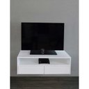 Ver imagem 4 de Rack para Tv Suspenso Bancada com Nicho e Gaveta Branco Laca