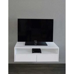 Rack para Tv Suspenso Bancada com Nicho e Gaveta Branco Laca - 4