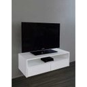 Ver imagem 1 de Rack para Tv Suspenso Bancada com Nicho e Gaveta Branco Laca