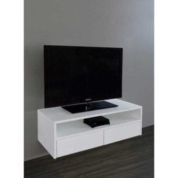 Rack para Tv Suspenso Bancada com Nicho e Gaveta Branco Laca - 1
