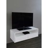 Rack para Tv Suspenso Bancada com Nicho e Gaveta Branco Laca - 1